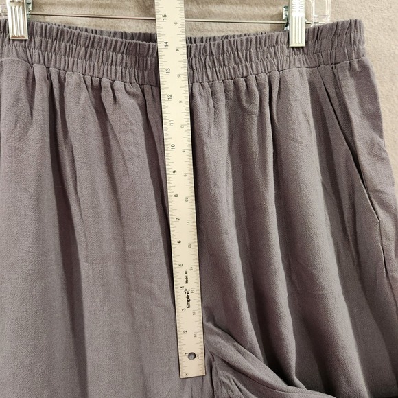 ZESICA Linen Short Sleeve Crop Top High Waist Pants Lounge Set Women's XL Gray - Picture 9 of 16